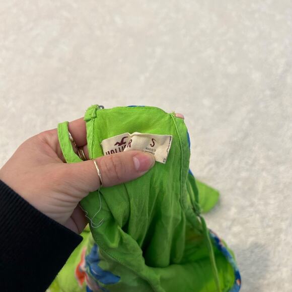 VTG Y2K 2000's Hollister Strappy Neon Floral Dress Summer Boho Resort Core Chic - Picture 5 of 6